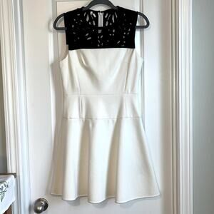 Anthropologie 4C 4. Collective Black and Ivory Fit and Flare Dress